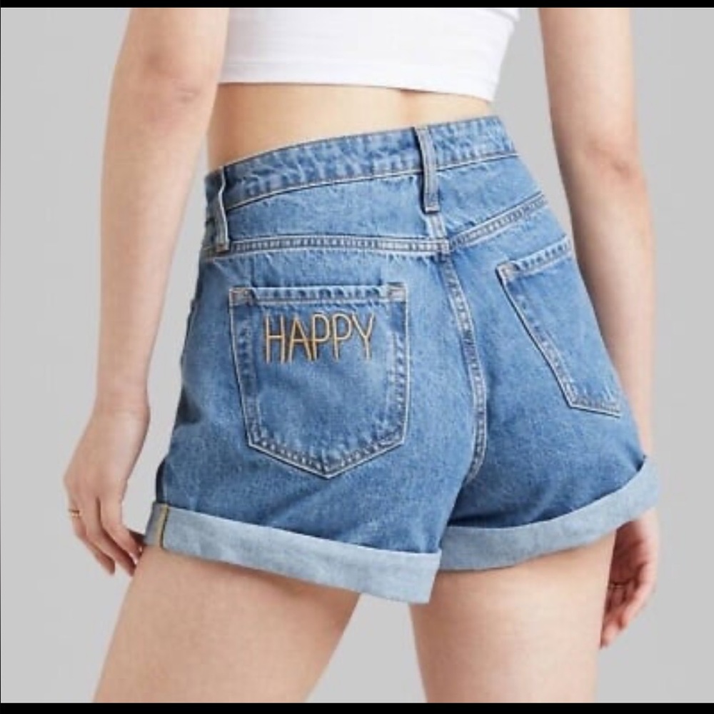 ❌SOLD❌Wild Fable HAPPY Highest Rise Mom Blue Jean Shorts with Rolled Cuffs